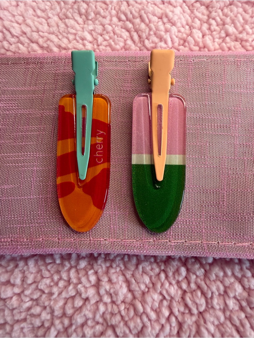 Watermelon Soda Hair Clips - Pink, Green, Orange